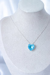 BLUE ZIRCON HEART NECKLACE