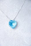 BLUE ZIRCON HEART NECKLACE