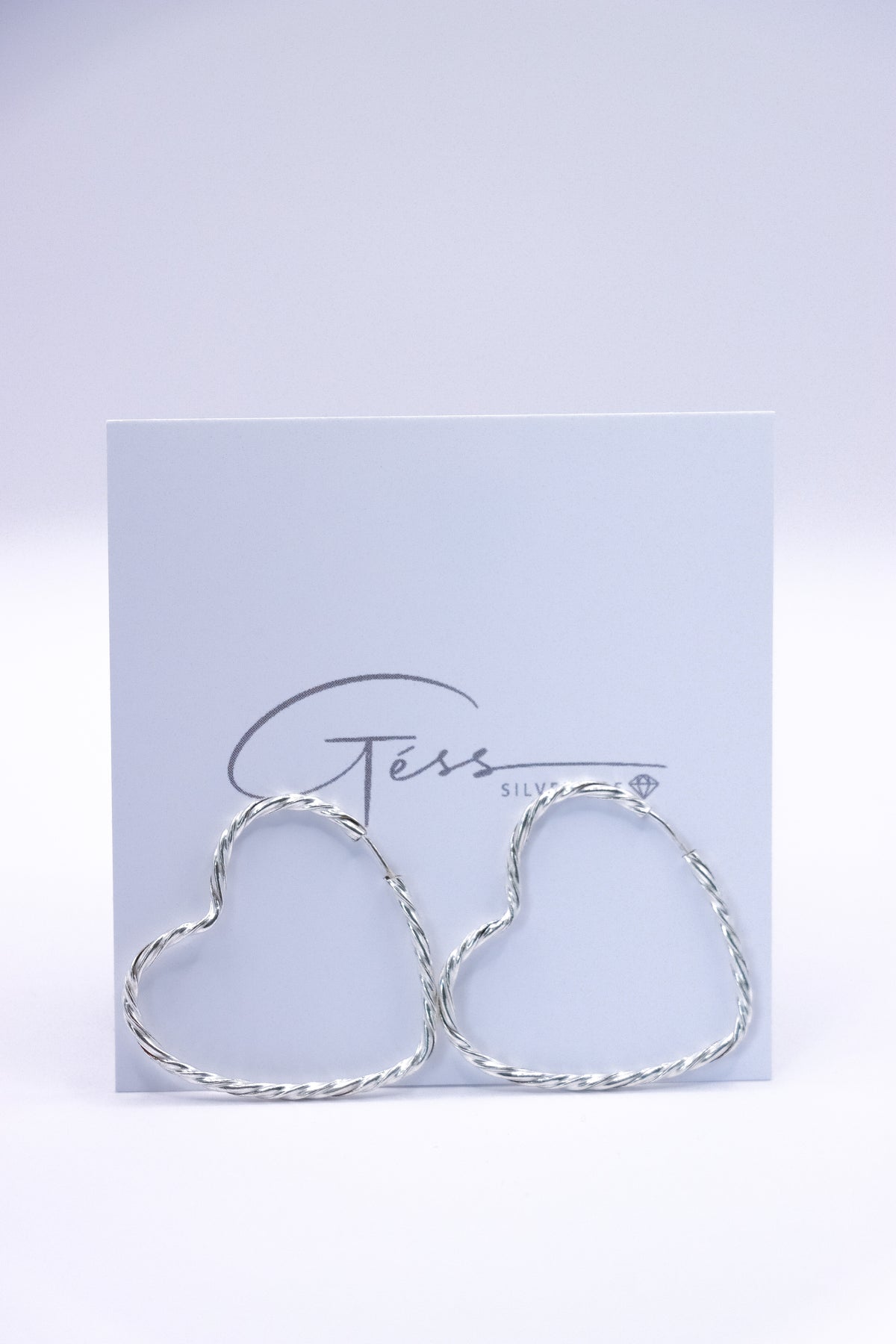 CLASSIC HOOP HEART EARRING 30MM