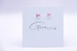 STUD EARRING SQUARE CUT ROSE