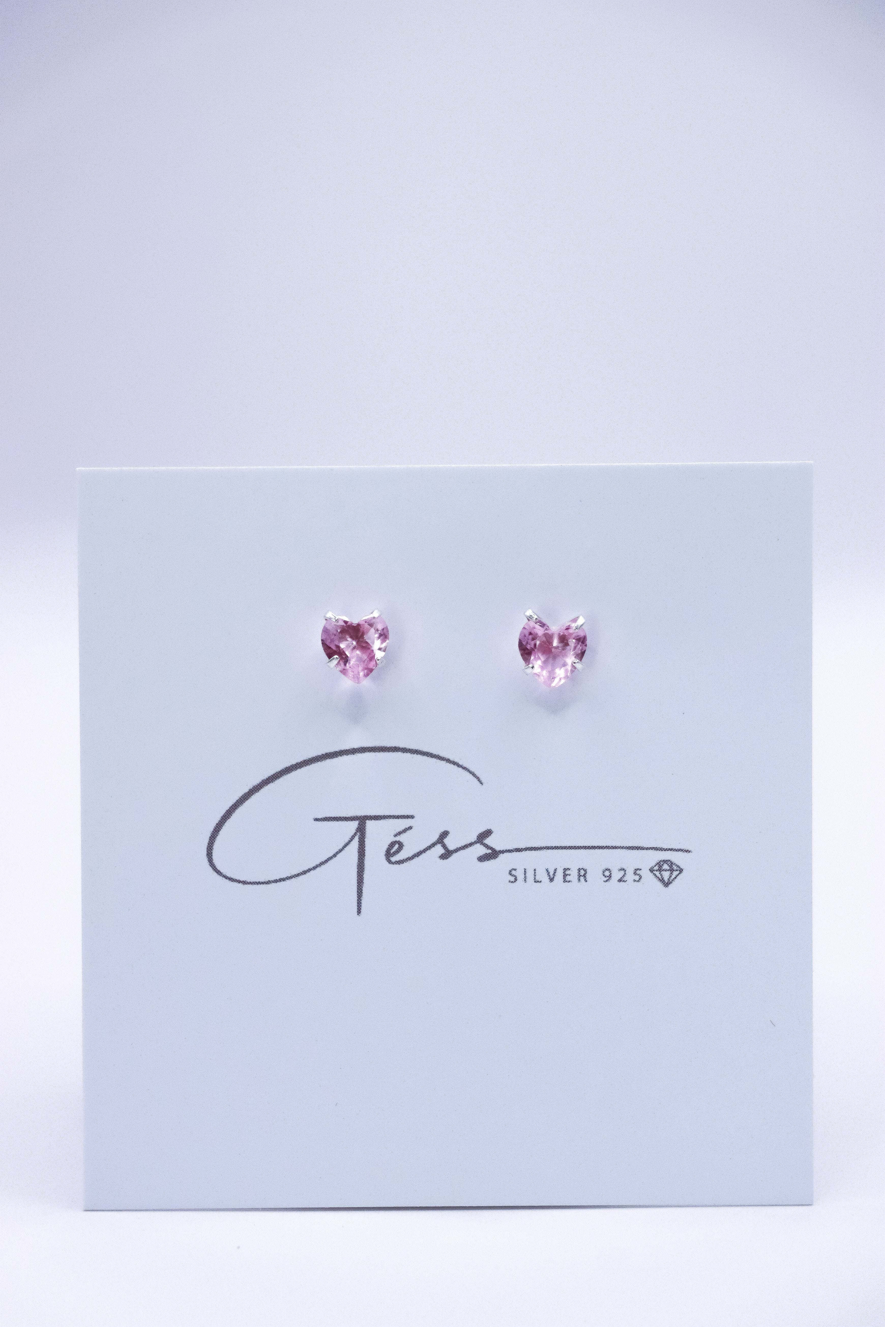 STUD EARRING HEART CUT ROSE