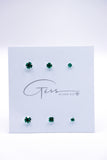 TRIPLE SET EMERALD EARRING