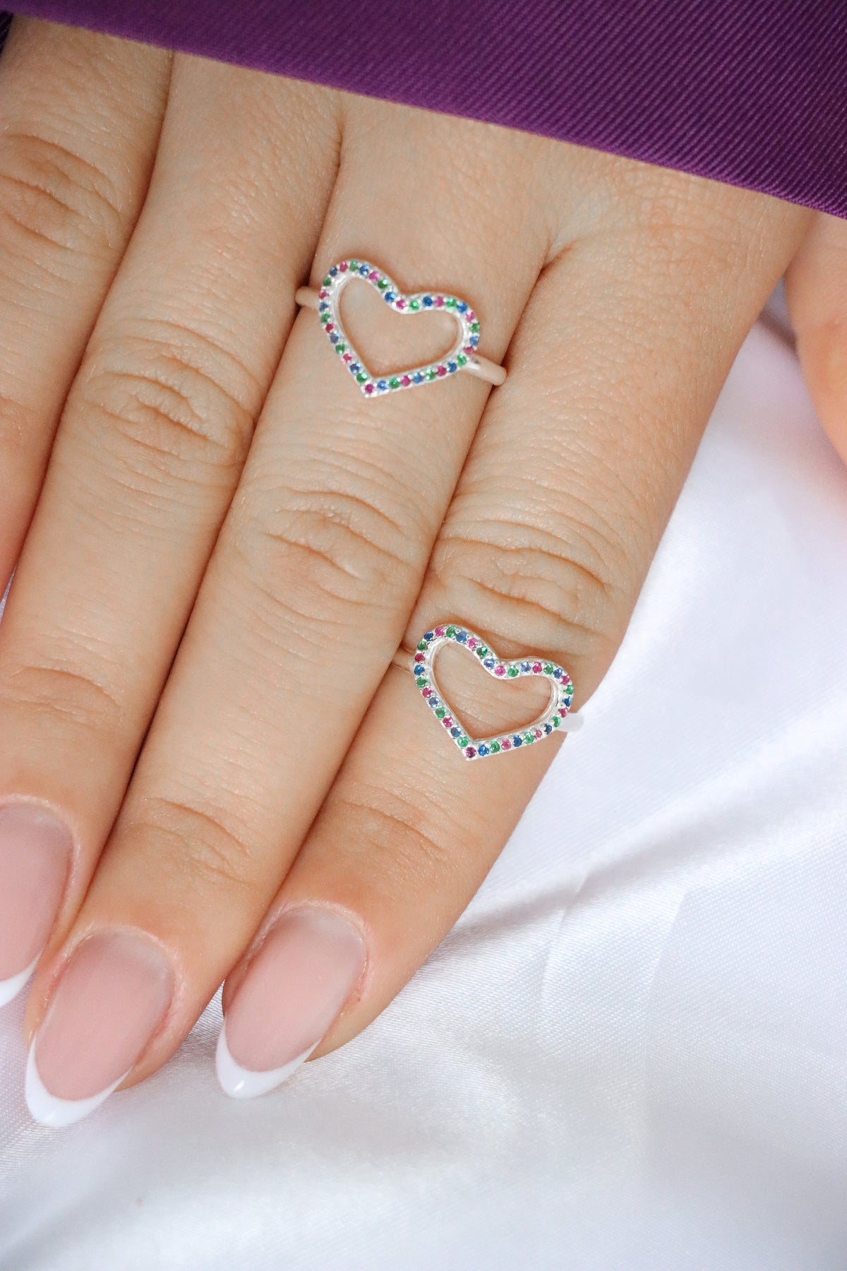 RAINBOW HEART RING